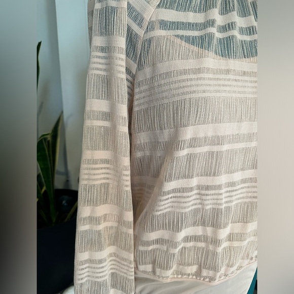 BCBGMAXAZRIA Pink Nude Semi-Sheer Long-sleeve Bodysuit - Picture 3 of 15